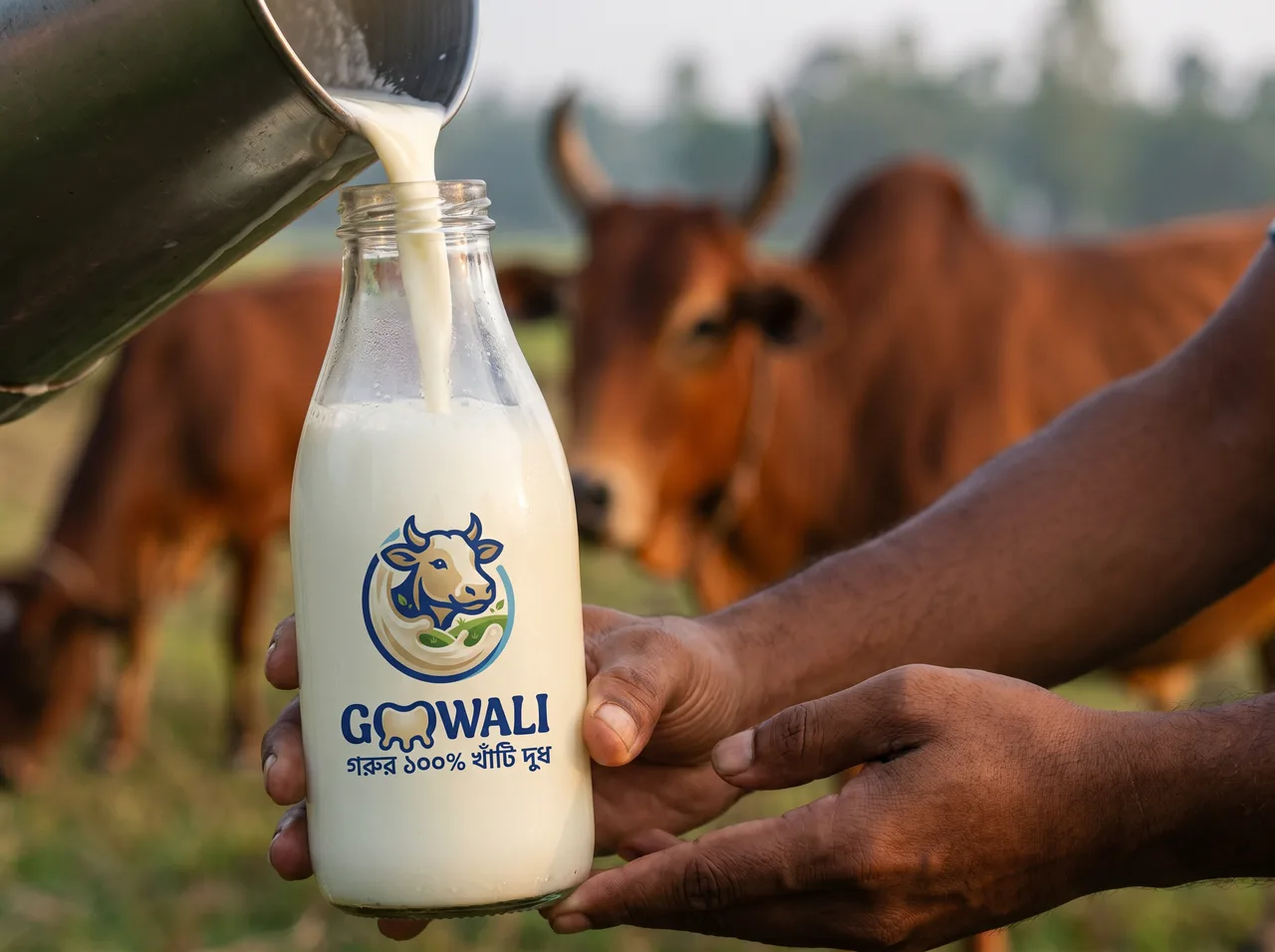 Pure raw GOOWALI milk bottled the same morning